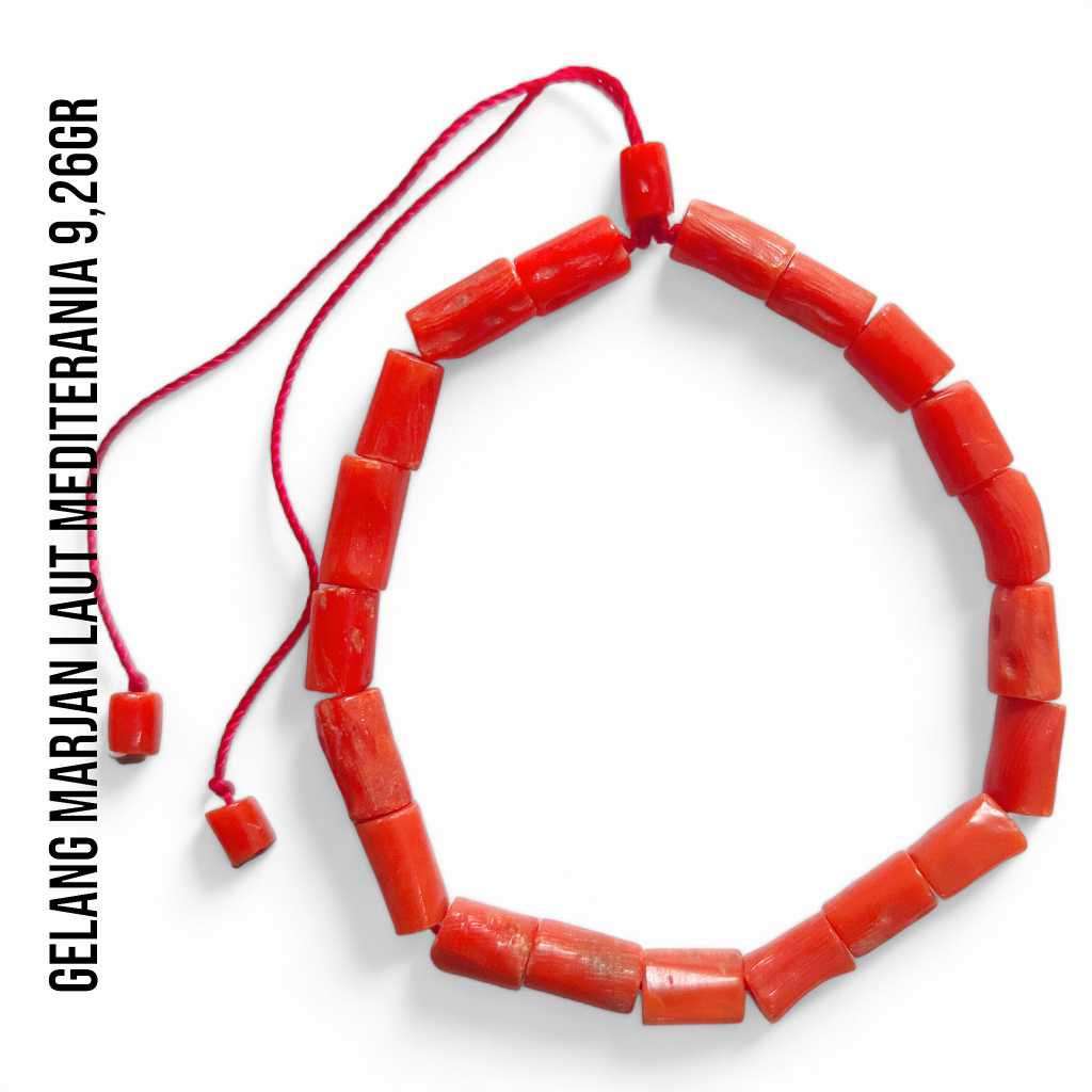 Gelang Marjan Corallium Rubrum Asli Laut Mediterania 9,26 Gram