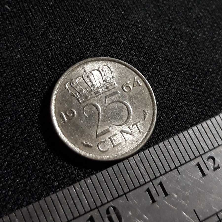 Belanda ( Netherlands ) - 25 Cents 1964 : Koin / Asing / Kuno