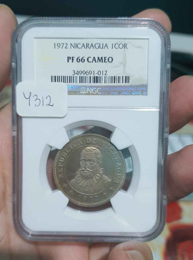 1972 Nicaragua 1 cordoba NGC PF 66 Finest Grade