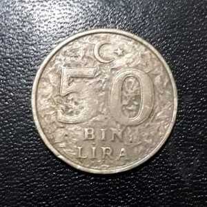 Turki ( Turkey ) - 50 Bin Lira 1999 : Koin / Asing / Kuno