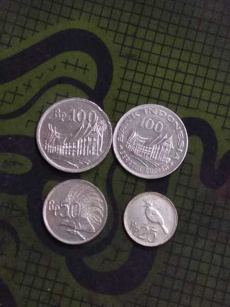Set 4 Keping Koin Nikel indonesia 100 X 2 dan 50 dan 25 Lihat Diskripsi