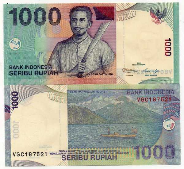 BL 1324 Indonesia 1000 Rupiah Tahun 2013 Patimura UNC Mulus Per 1 lembar