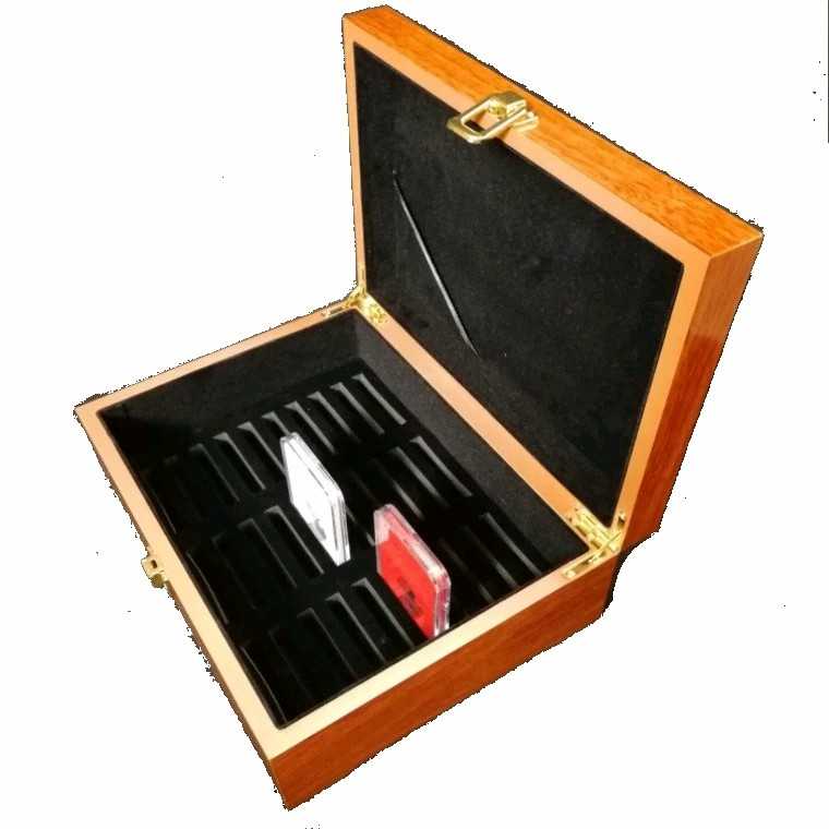 Box kayu kosongan bisa di isi 30 slab NGC, PCGS, PCCB, dll