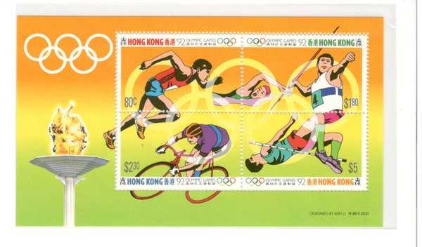 BL 730 Souvenir Sheet Hongkong Olympic Games 1992 MNH