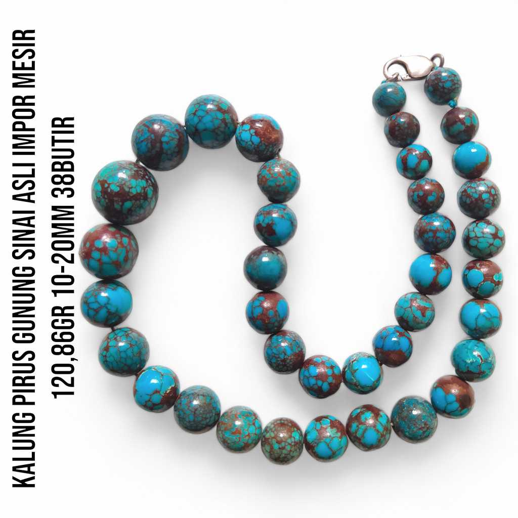 Kalung Batu Pirus Asli Gunung Sinai Mesir 120,86 Gram