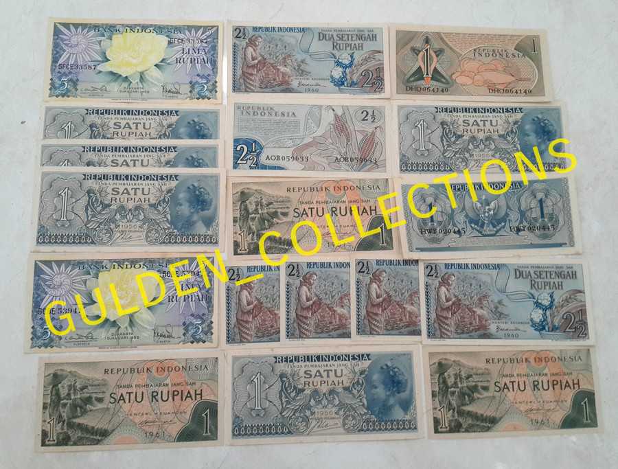 Paket uang kuno mahar 8 9 18 rupiah kertas