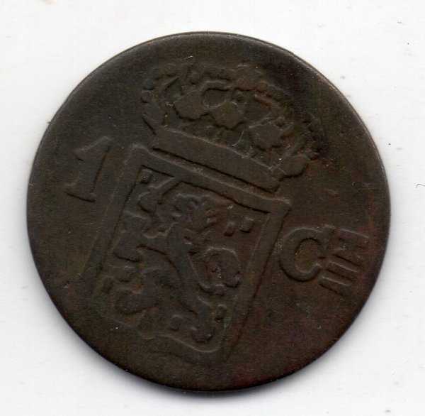 A1404 Nederlands Indies 1 Cent Tahun 1839 Bekas Sesuai gambar