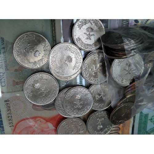 X 602 Coin Saudi Arabia 100 Halala -- 1 Riyal Per 1 Keping kloin Sudah Dibersihkan