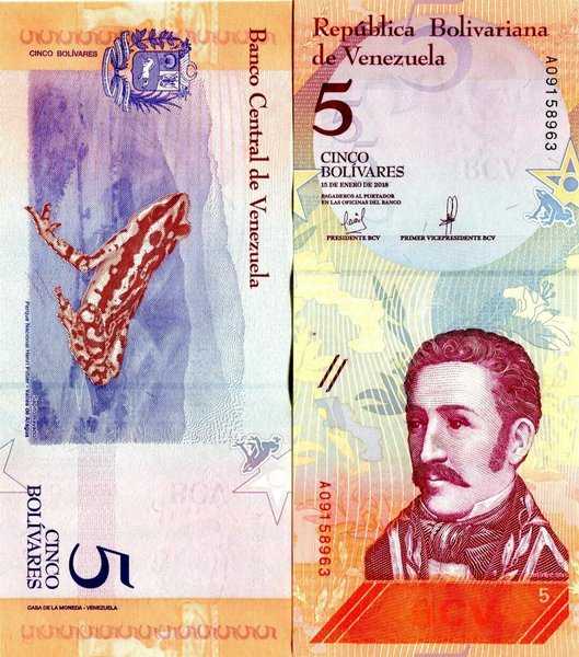 BL 2181 Per 1 Lembar Venezuela 5 Bolivares Tahun 2018 UNC Mulus