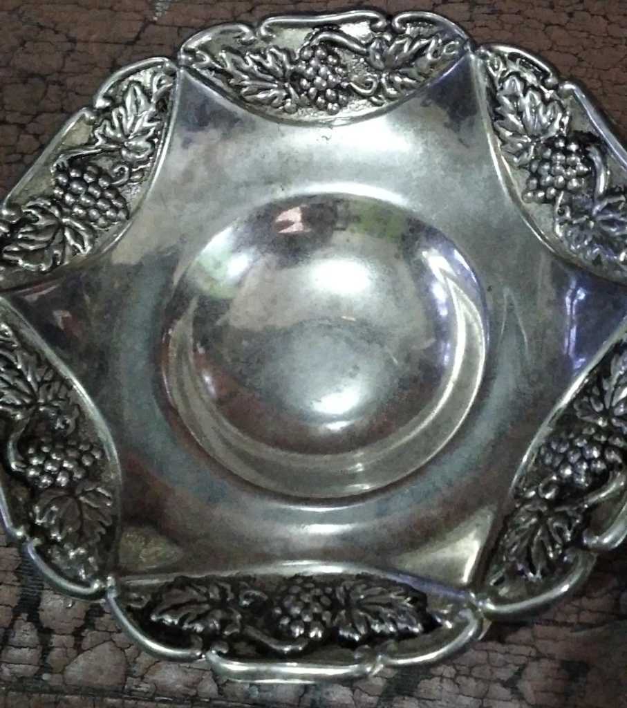 Baki Ada kaki 18 cm Alpaca lapis perak