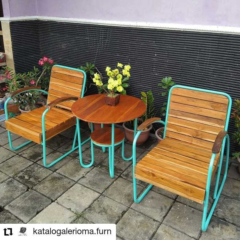 Kursi Teras Artdeco Papan Kayu.