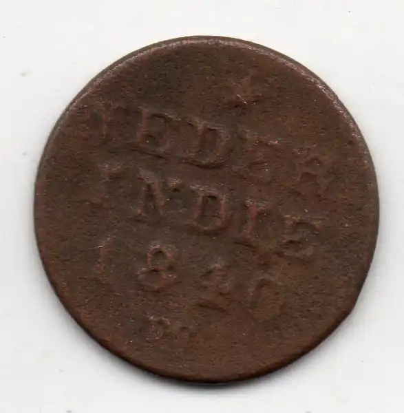 A1368 Nederlands Indies 1 Cent Tahun 1840 Bekas Pakai Sesuai Gambar