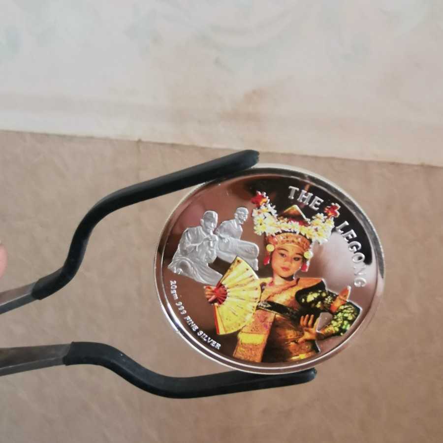 koin perak silver 3000 riels 2008 cambodia the legong penari bari