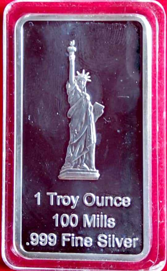 Perak batangan murni  Atau Silver Bullion  1 Troy Ounce American