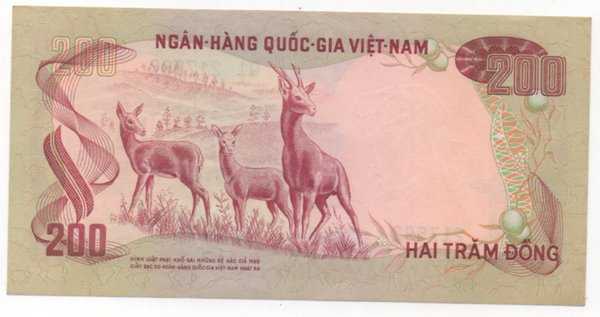 BL 1967 Vietnam Selatan 200 Dong Tahun 1972 AU Sesuai Gambar
