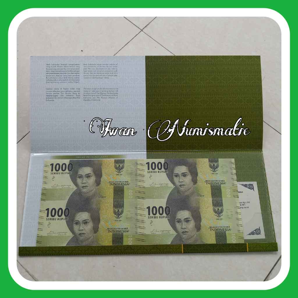 Koleksi Uang UNCUT BERSAMBUNG 1000 Rupiah X4 Emisi 2016 UNC