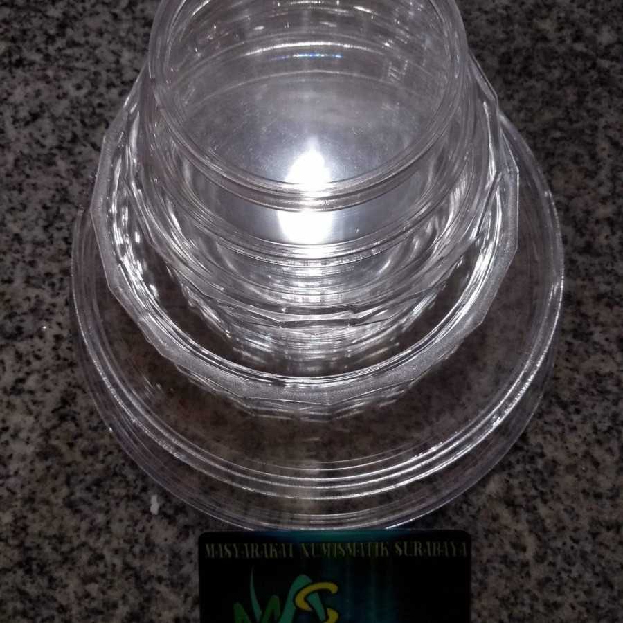 Pelindung koin Kapsul coin bulat 160 mm transparan bijian eceran