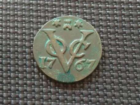 Koin Kuno VOC 1 Duit 1767 Tembaga Kondisi TOP - K14