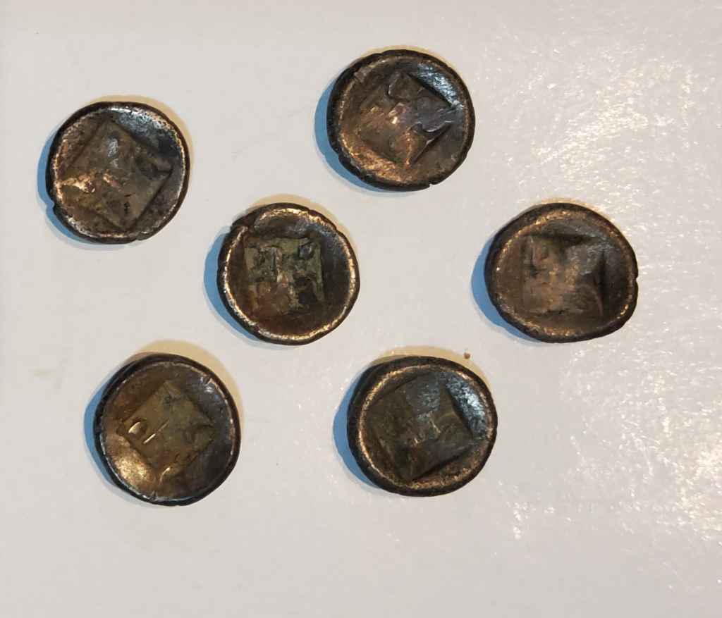 6 Pcs Koin Perak Kuno Massa, koin barter Era Majapahit (K 0001)