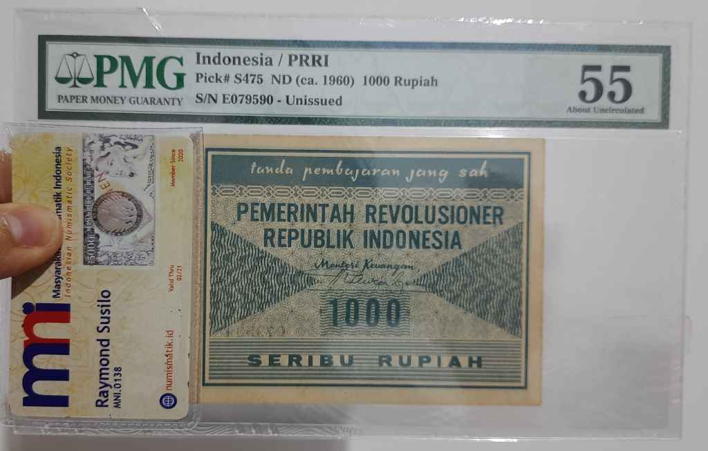 PMG55 PRRI 1000 Rupiah 1960 UKI Uang Kuno Indonesia