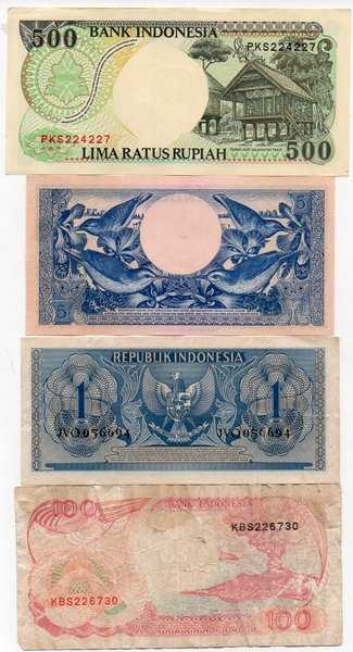 BL3453 Set 4 Lembar Berbeda Uang Kuno Indonesia Sesuai Gambar Asli Ready