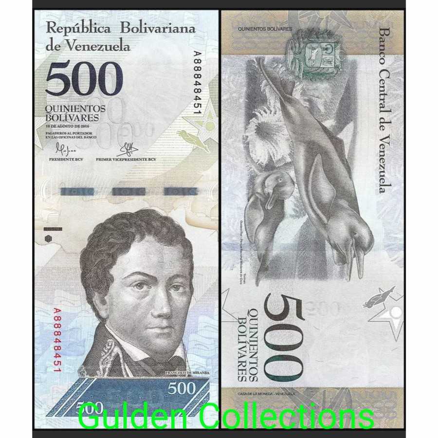 UANG KUNO VENEZUELA 500 BOLIVARES UNC BARU GRESS