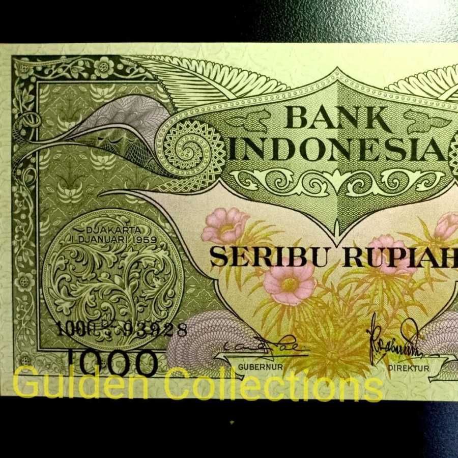 SERI BUNGA 1000 RUPIAH 1959 UNC