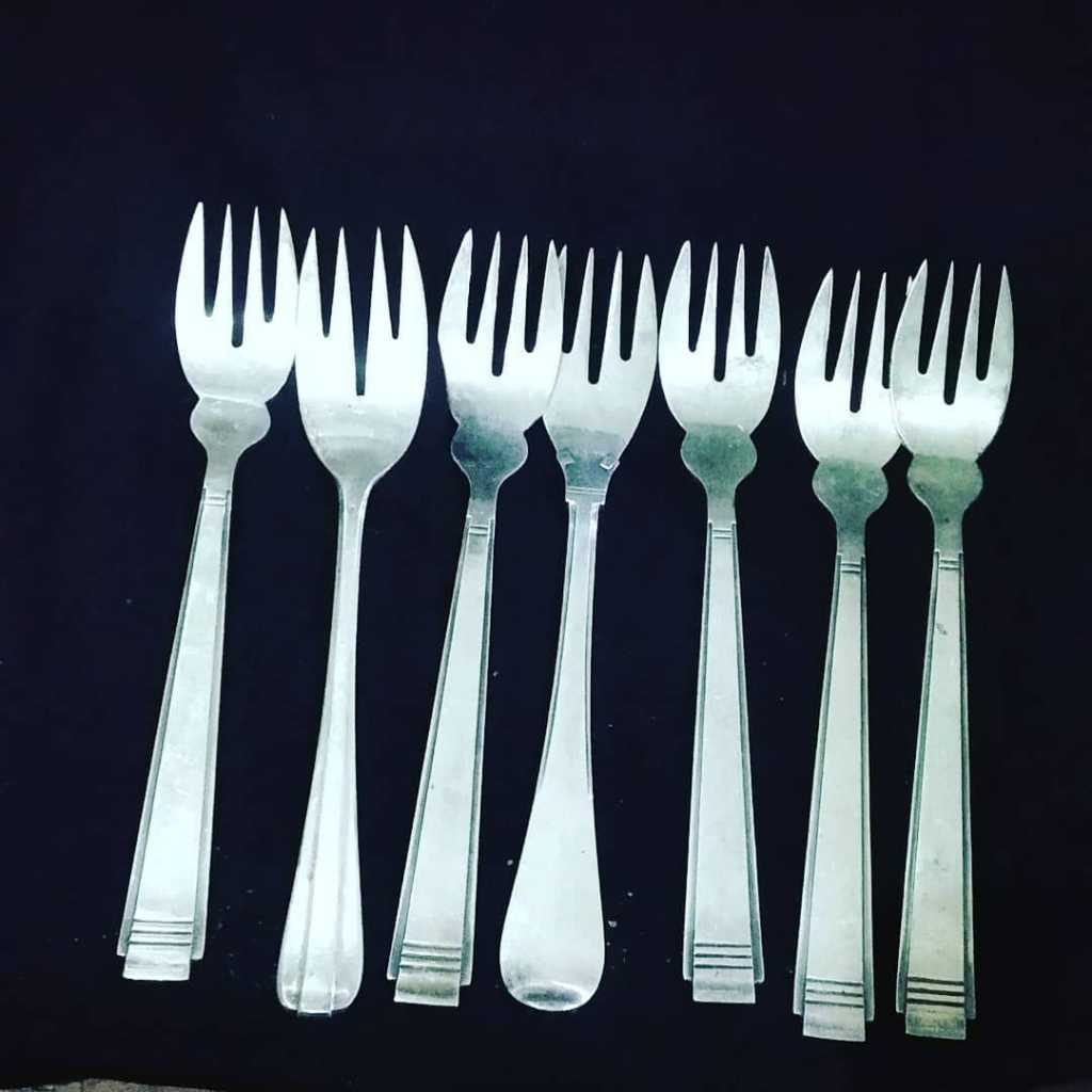 Sendok garpu slep gero lapis perak