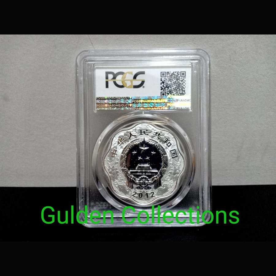 Koin Perak 10 Yuan China Shio Naga 2012 PCGS PR 67 Flower Shaped