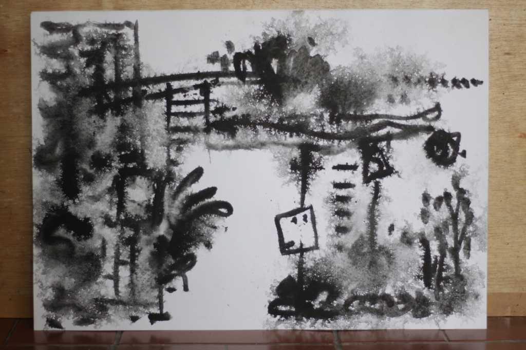 Lukisan tinta diatas kertas ( Sudut Kota )