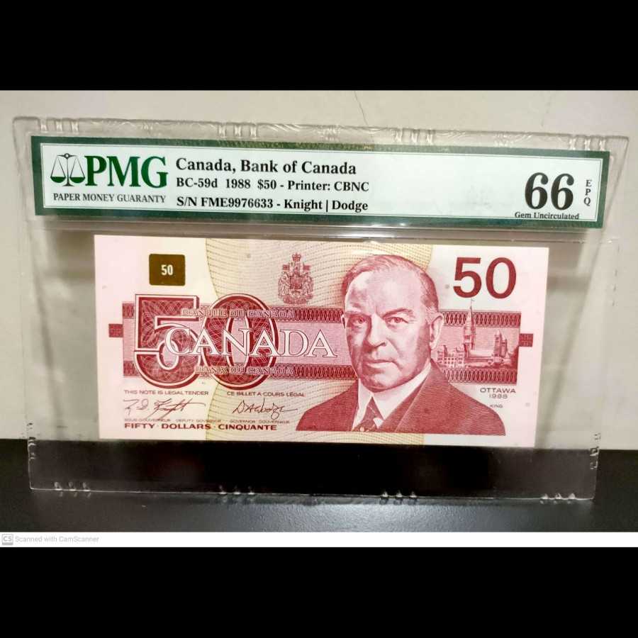 Canada 50 Dollars 1988 UNC PMG 66 EPQ