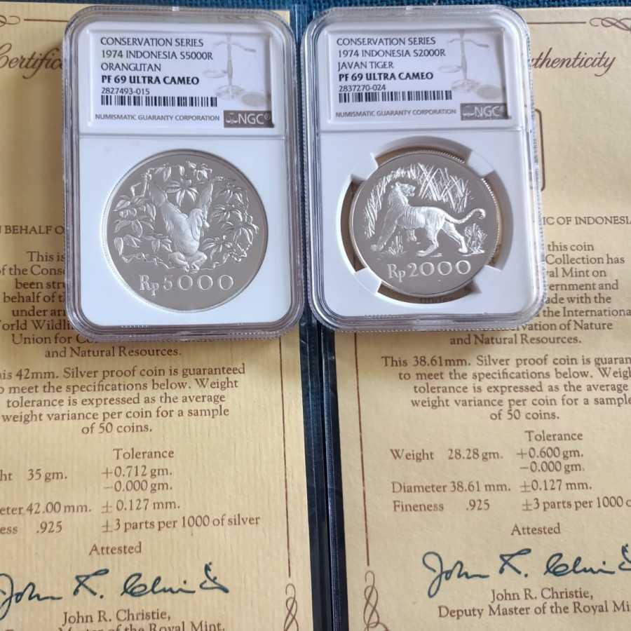 Set Pf 69 Koin perak otan Harimau Ngc