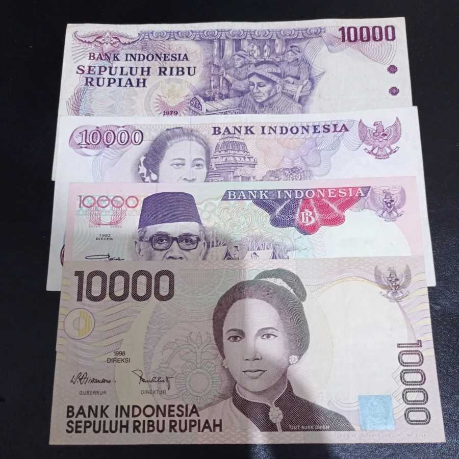 full set uang kuno 10000 beda generasi VF