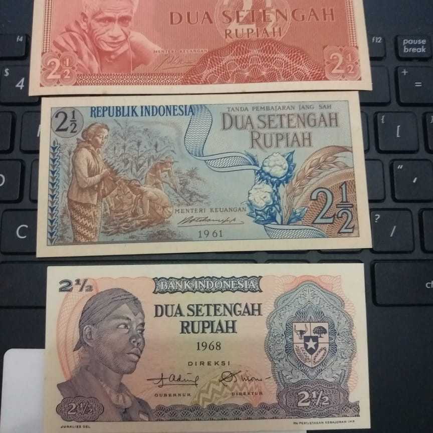uang kuno 2½ rupiah beda generasi gress