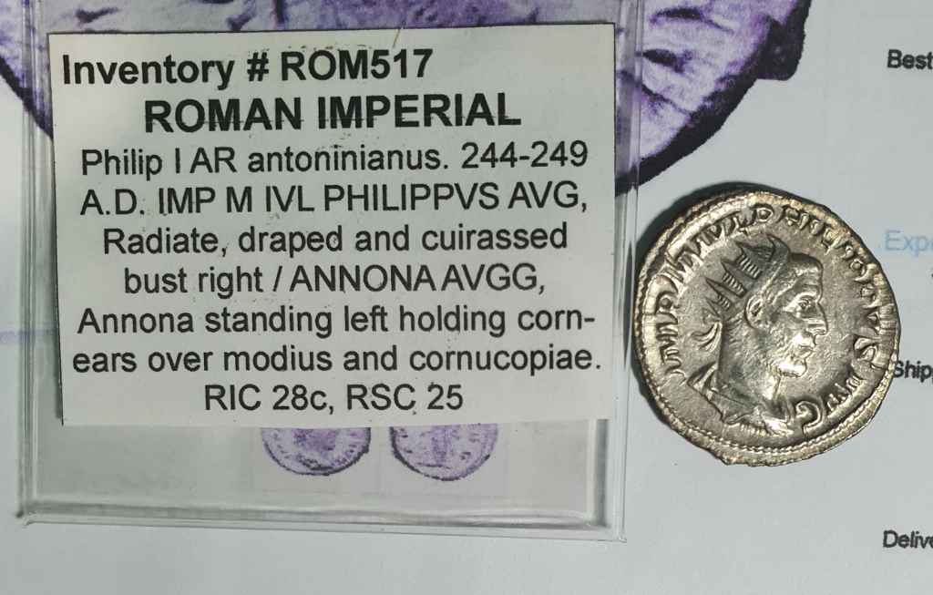 244 AD Philip I The Arab Silver Antoninianus