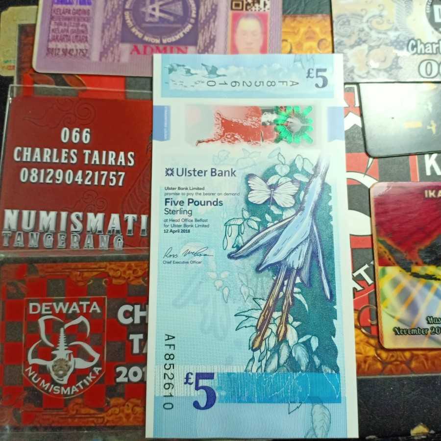 set Variasi uang Asing Polymer UNC 5 Ponds Sterling