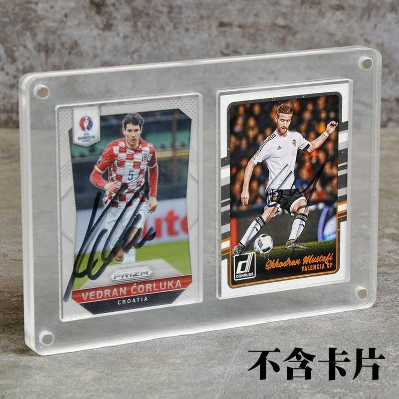 one touch magnetic double 2 180pt card holder pelindung kartu basket