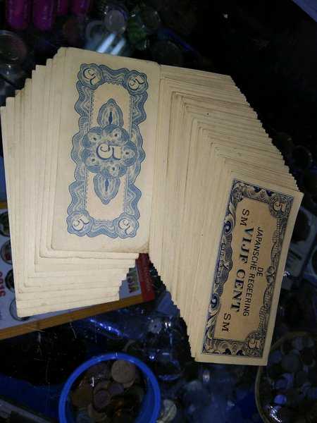 BL 1037 indonesia jajahan jepang 5 sen tahun 1942 prefix sm per 1 lembar