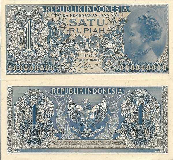 BL3420 Uang Kuno Asli Ready Per 1 Lembar 1 Rupiah tahun 1956 Mulus