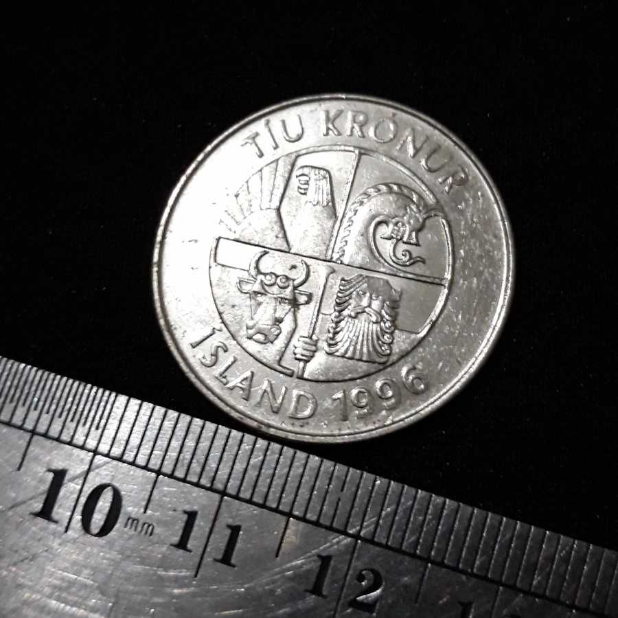 Islandia ( Iceland ) - 10 Kronur 1996 : Koin / Asing / Kuno