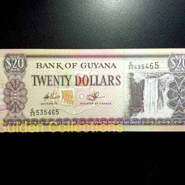 Guyana 20 dollar UNC mulus