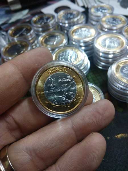 A1059 Brazil bimetal commemorative Cabang renang unc dalam kapsul