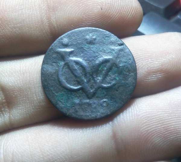 A 1766 Koin VOC Zeeland Duit Tahun 1788 Bekas Pakai Kondisi Sesuai Gambar