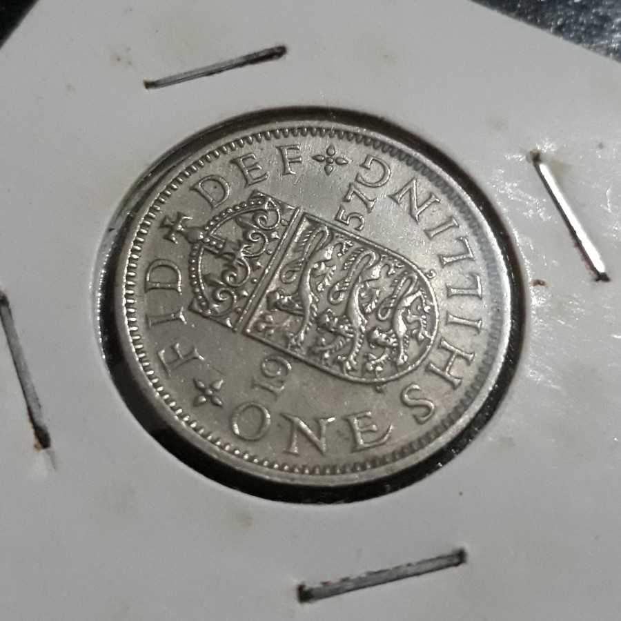 Britania Raya ( Great Britain ) - 1 Shilling 1957 KM904 : Koin / Asing