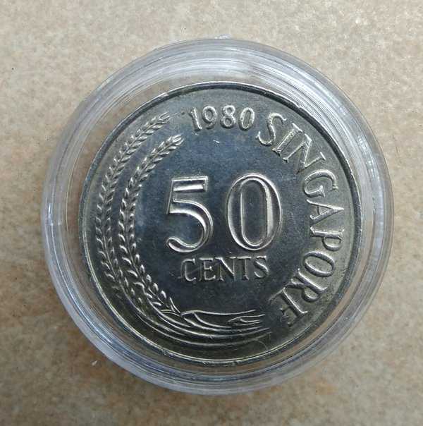 X 252 Singapore 50 Cent Tahun 1980 Berikut Kapsul