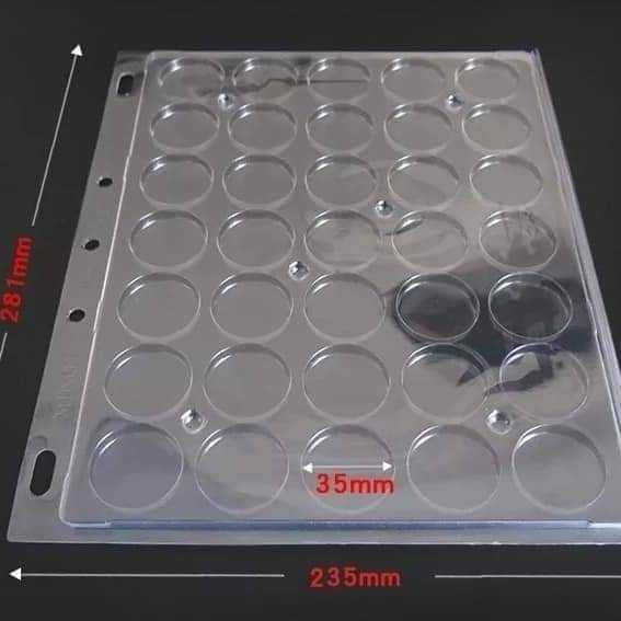 Refill PET 281 x 235mm 35 lubang kapsul koin bulat 30 mm