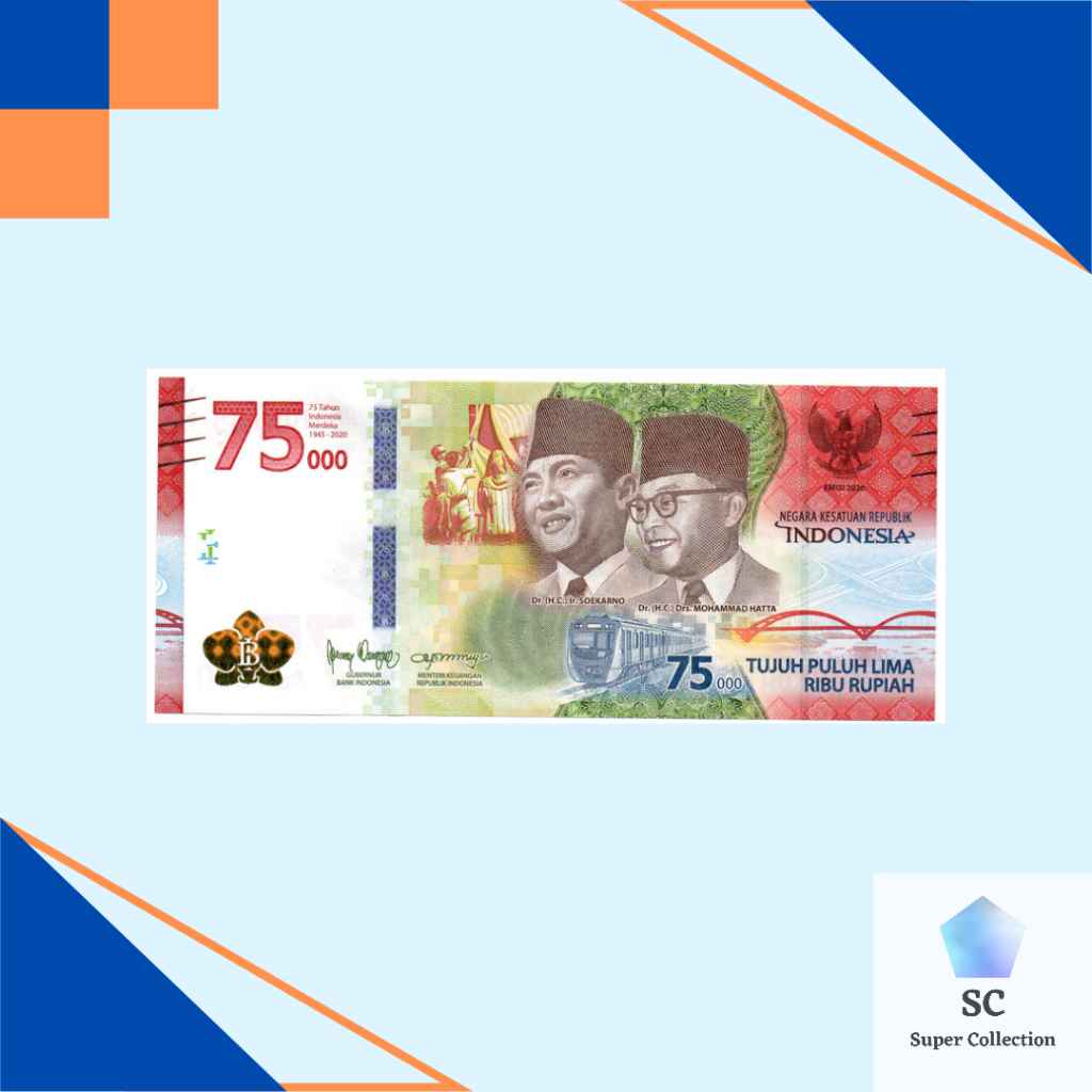 [PA5] Uang Indonesia UPK 75000 Rupiah Edisi Kemerdekaan 75 Tahun Prefix AAA