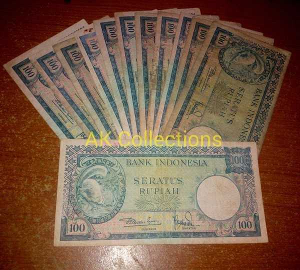 uang kuno 100 rupiah seri hewan 1957