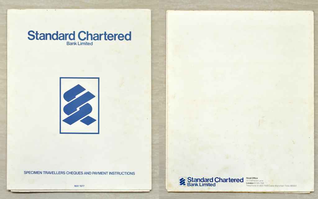 Specimen Standard Chartered Travellers Cheques 1977