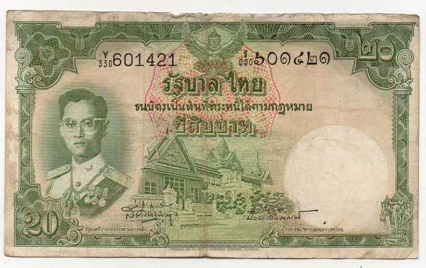 BL 1569 Thailand 20 Baht Tahun 1953 Kondisi Fine Bekas Pakai Sesuai Gambar